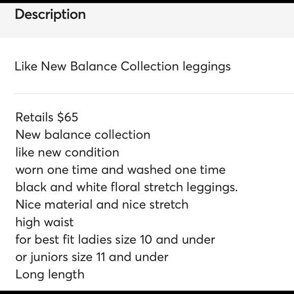 Like new 🖤🤍 Balance Collection black & white leggings Size L - Picture 11 of 12